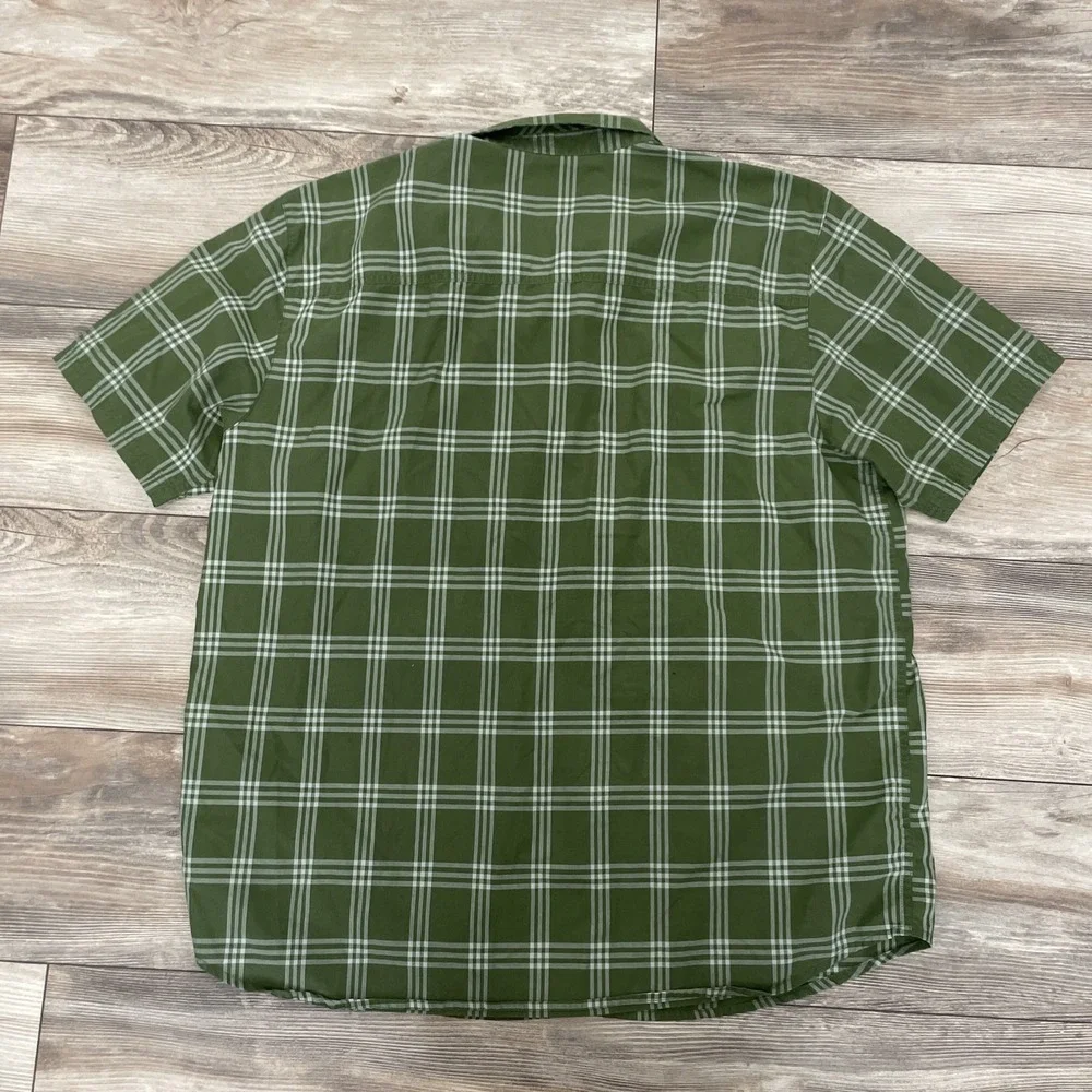 5.11 Tactical Shirt‎ Men's XL Green Plaid Short Sleeve Snap Front Utility